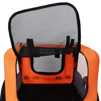 Utdoor Heavy Duty Collapsible Pet Bike Trailer With 16-Inch All Terrain Wheels & Universal Hitch Foldable Dog Cargo Carrier Cart For Bicycles