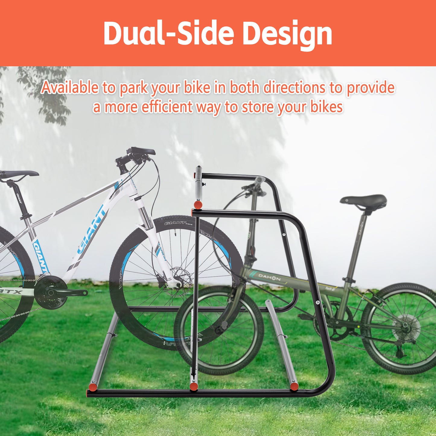 10-Bike Heavy-Duty Outdoor Bike Rack - Double-Sided Steel Storage Stand For Garages, Yards & Shops - Easy Assembly