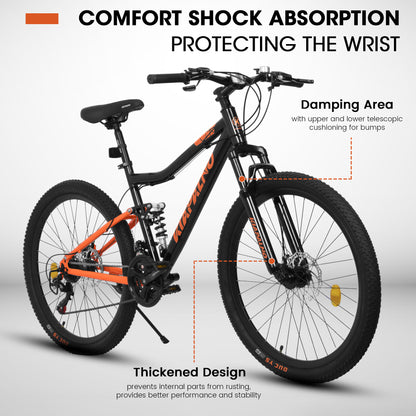 A26336-26 Inch Steel Frame Shock Fork Plus Shock Absorber 21-speed Unisex Mountain Bike