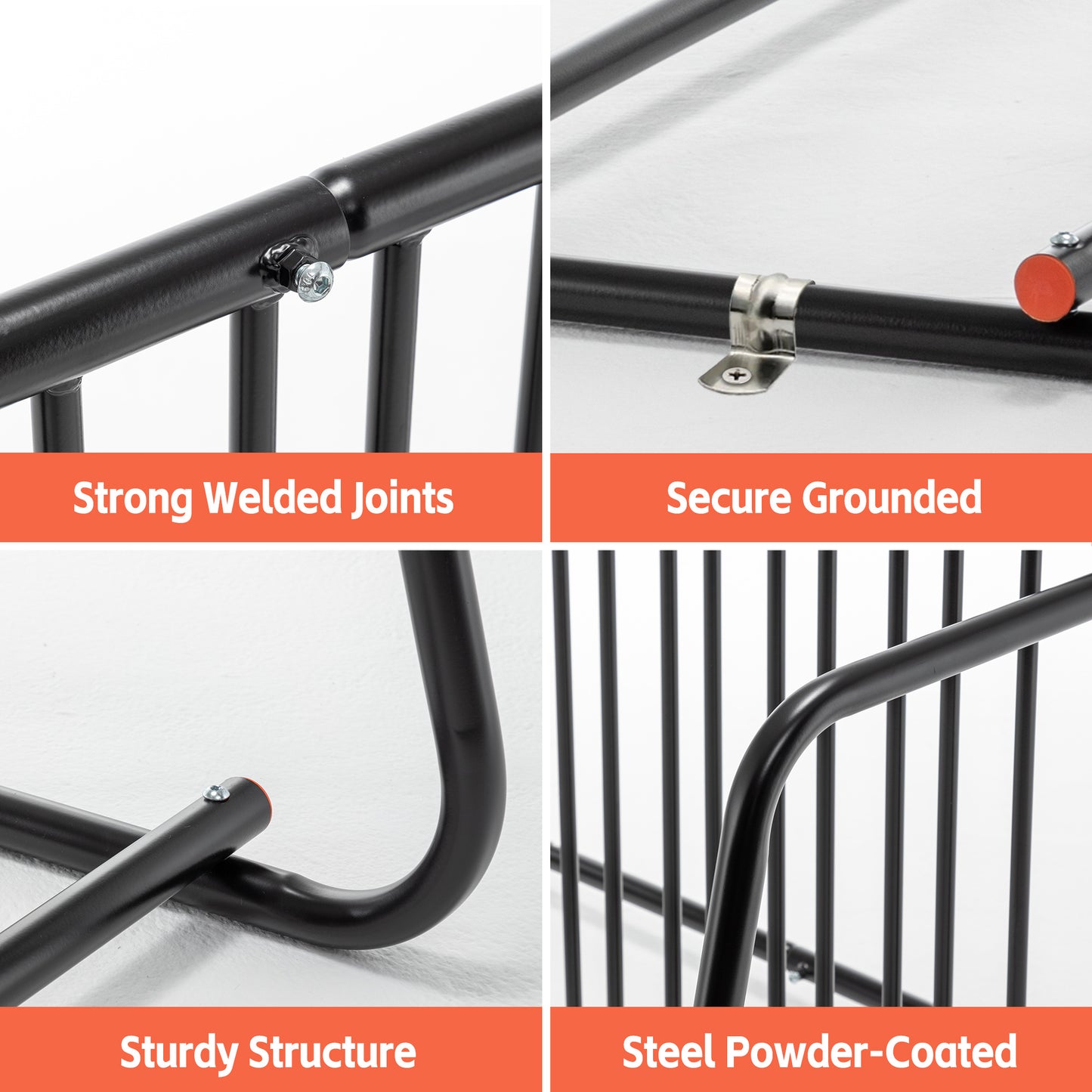 10-Bike Heavy-Duty Outdoor Bike Rack - Double-Sided Steel Storage Stand For Garages, Yards & Shops - Easy Assembly