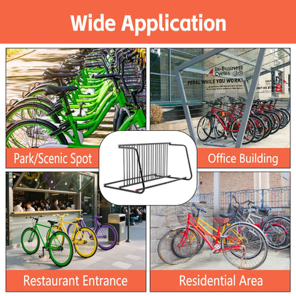 10-Bike Heavy-Duty Outdoor Bike Rack - Double-Sided Steel Storage Stand For Garages, Yards & Shops - Easy Assembly