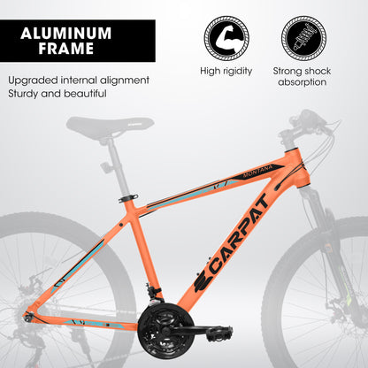 A26322 26-inch Mountain Bike  Aluminum Frame Shock Absorbing Front Fork Bike 21-speed Disc Brake Mountain Bike